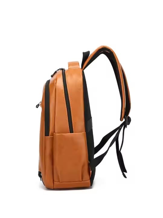 MYMODAGLAM PU Leather Backpack for Men & Women - Work & College Backpack with Laptop Compartment