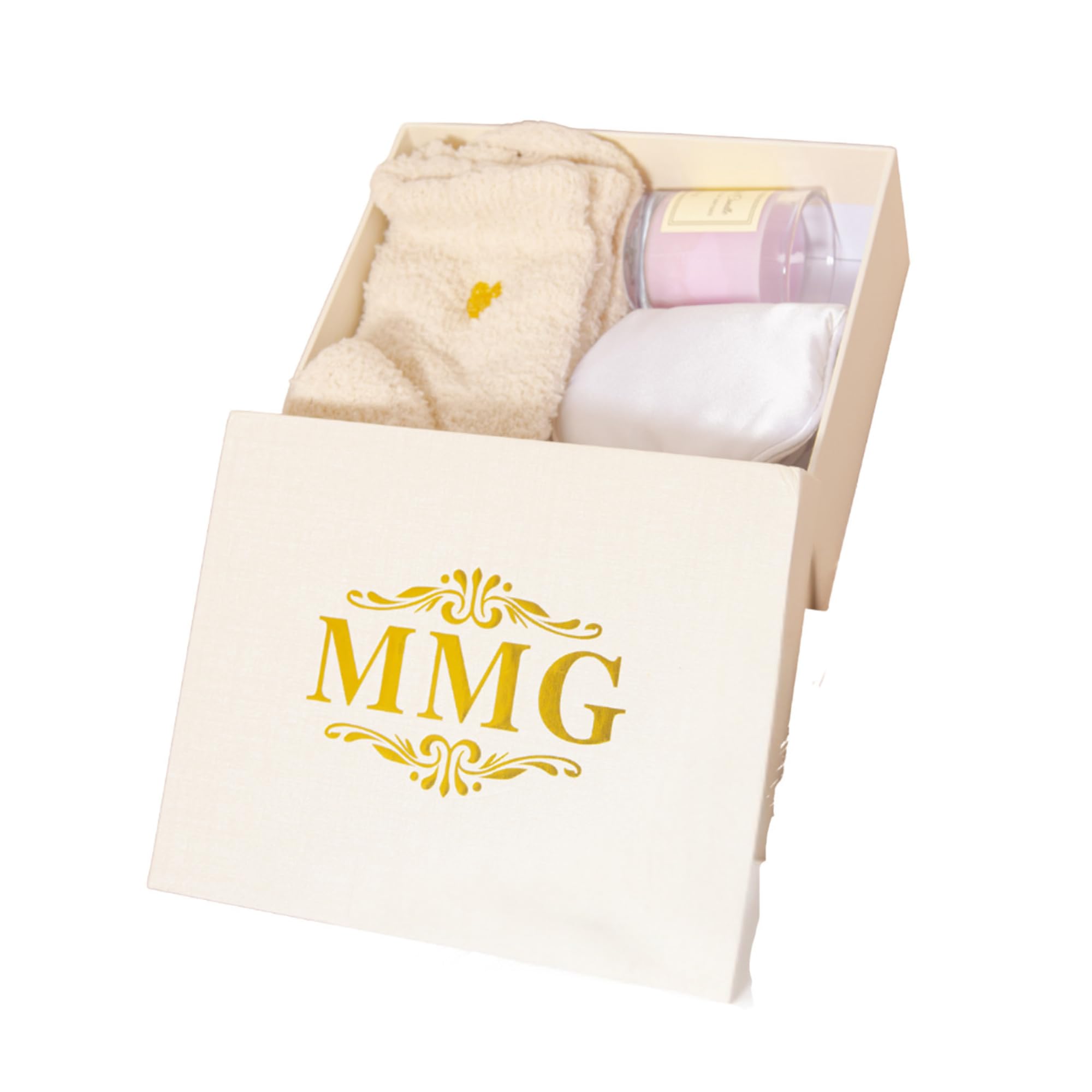 Spa Gift Set for Women – Self Care Gift Basket with Candle, Cozy Socks & Silk Eye Mask – Birthday/Mothers Day Gifts for Women, Stress Relief, Relaxation Gifts for Her, Mom, Wife