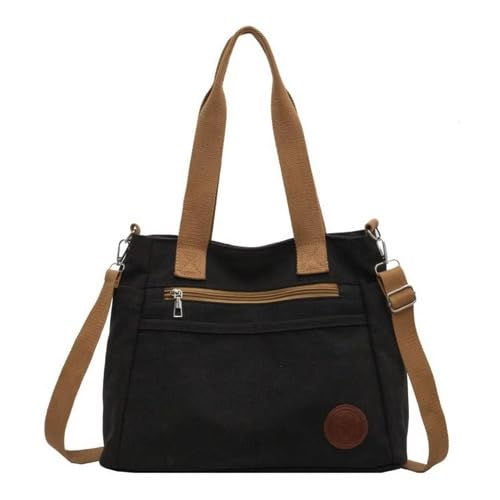 Women’s Canvas Tote Shoulder Bag with Crossbody Strap