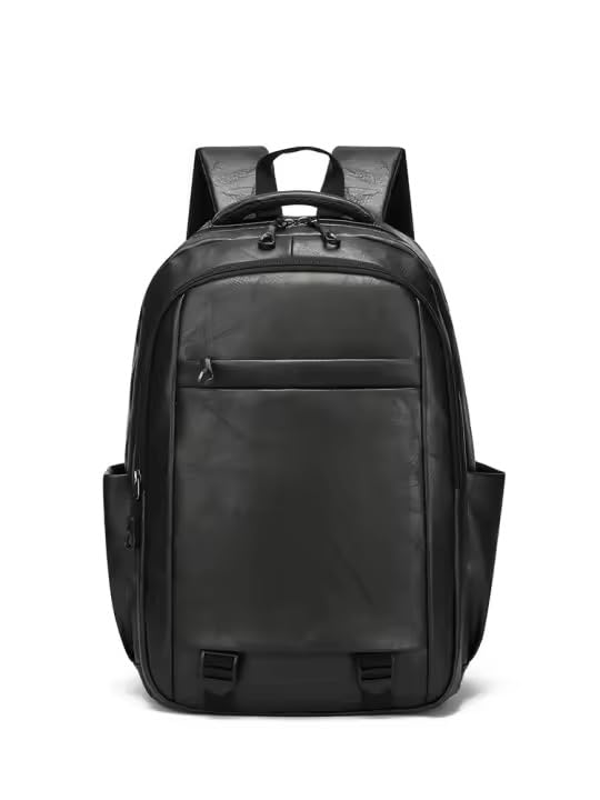 MYMODAGLAM PU Leather Backpack for Men & Women - Work & College Backpack with Laptop Compartment