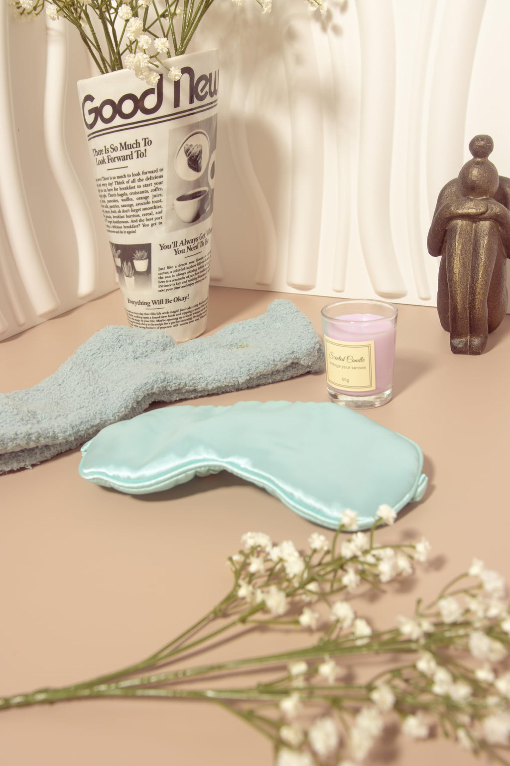 Spa Gift Set for Women – Self Care Gift Basket with Candle, Cozy Socks & Silk Eye Mask – Birthday/Mothers Day Gifts for Women, Stress Relief, Relaxation Gifts for Her, Mom, Wife