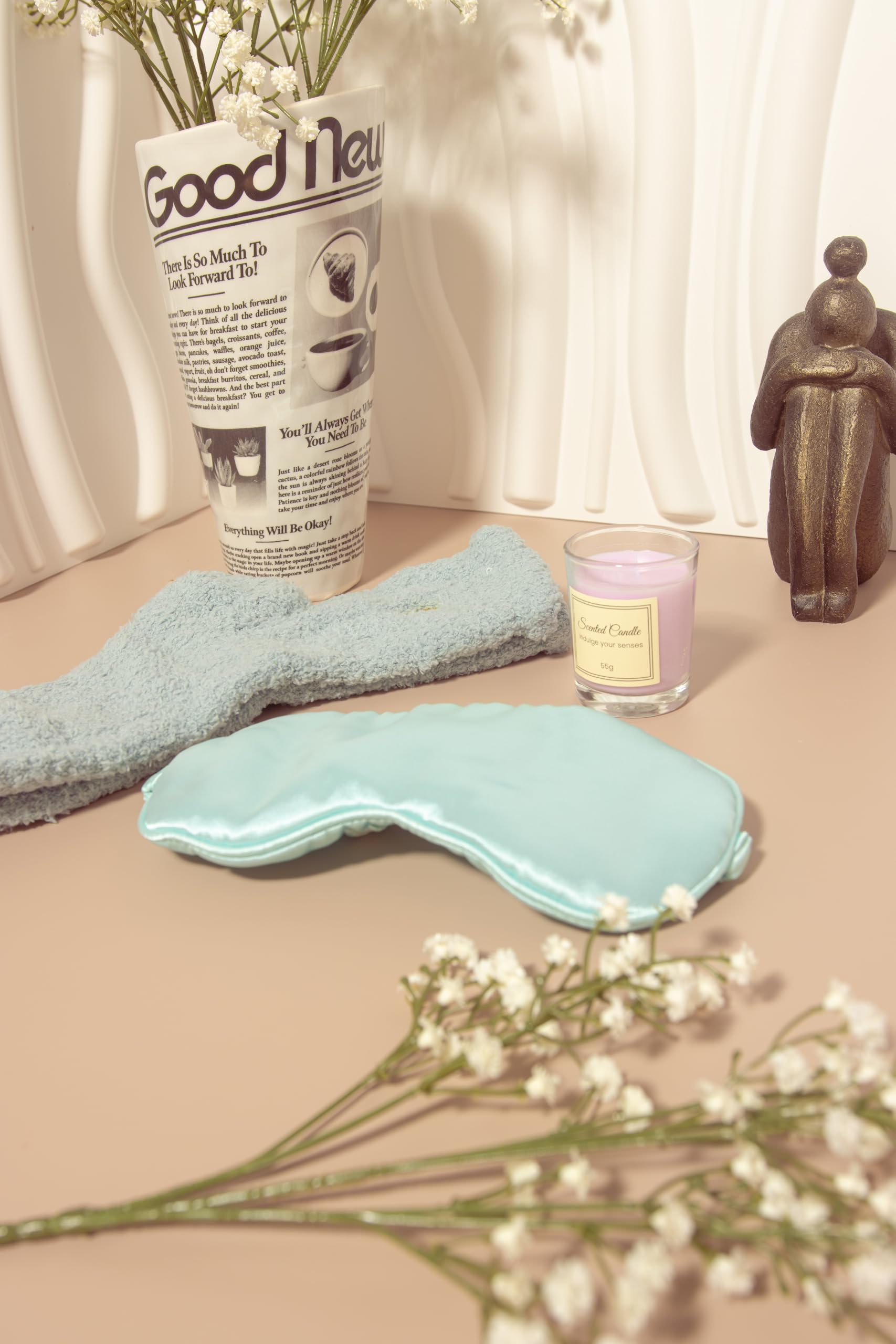 Spa Gift Set for Women – Self Care Gift Basket with Candle, Cozy Socks & Silk Eye Mask – Birthday/Mothers Day Gifts for Women, Stress Relief, Relaxation Gifts for Her, Mom, Wife