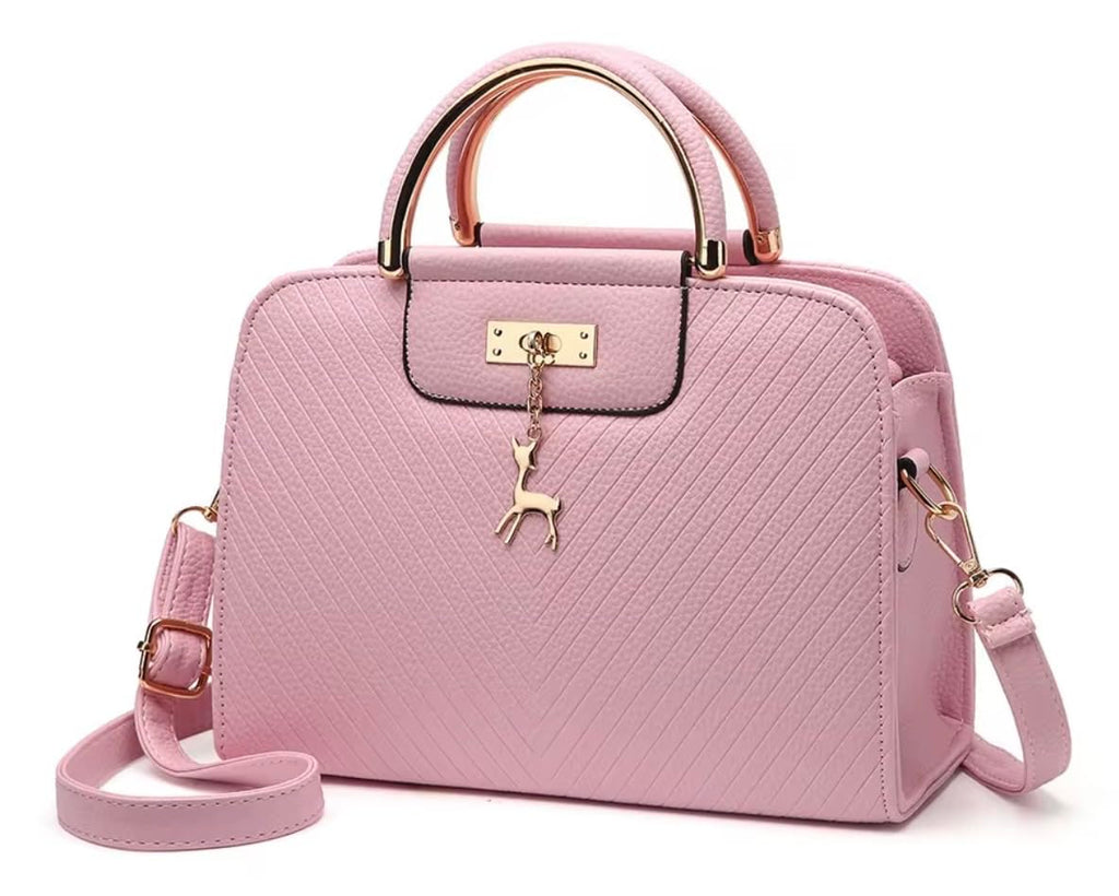 MYMODAGLAM Women’s Top Handle Satchel Handbag – Small Structured Croc Texture Purse for Work, Party, Wedding
