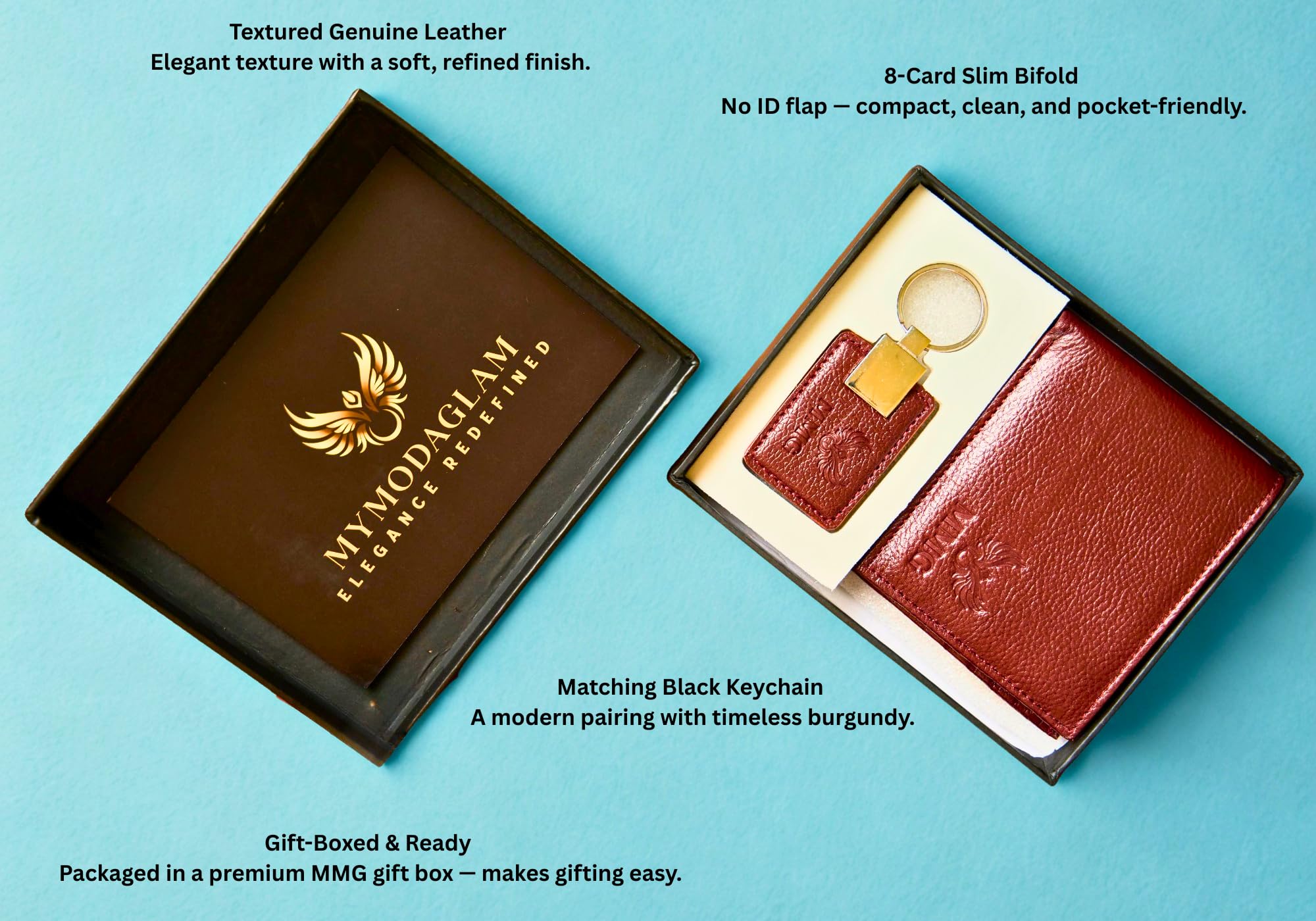 MYMODAGLAM Slim Wallet – Budget-Friendly Everyday Card Holder, Lightweight Minimalist Wallet & Keychain for Men & Women