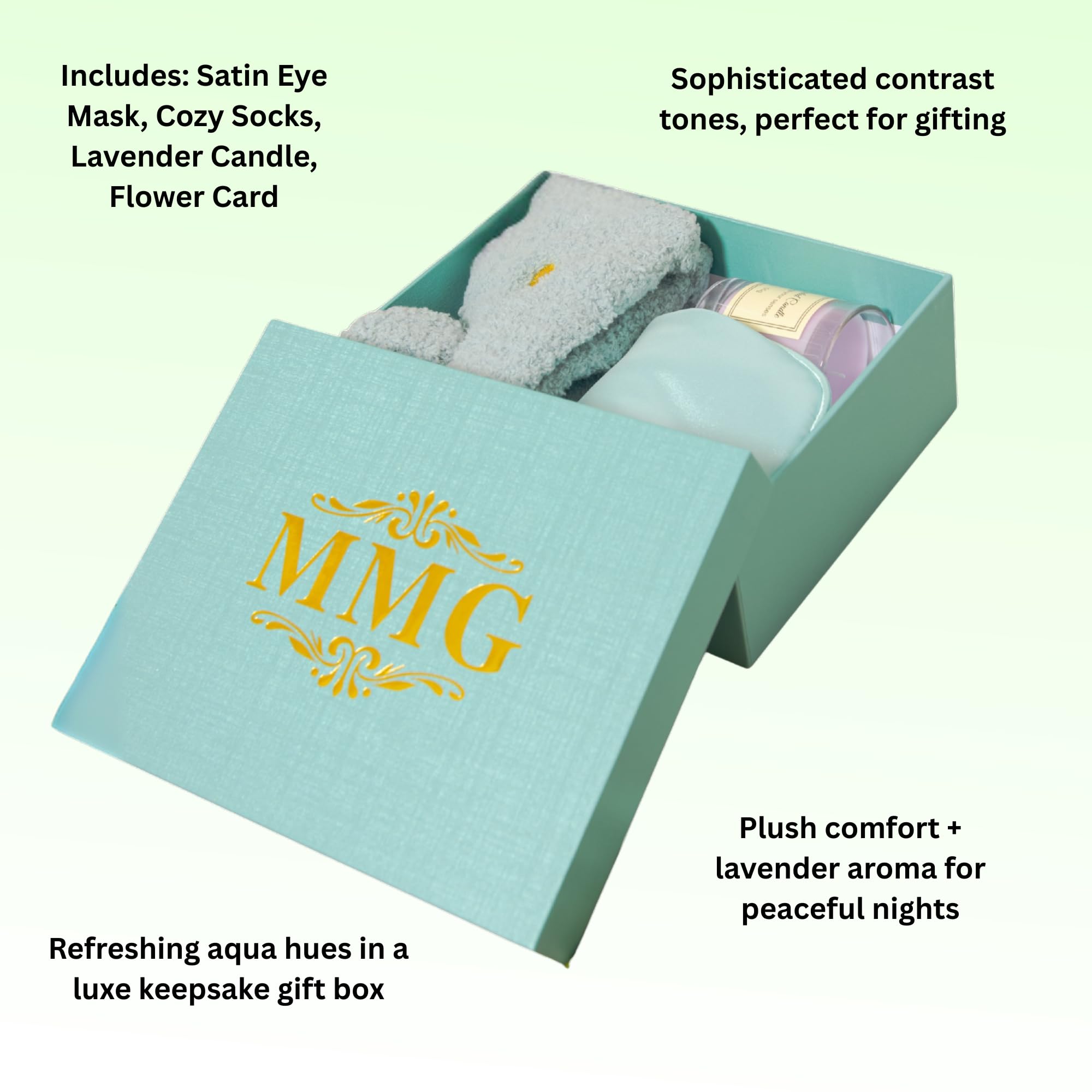 Spa Gift Set for Women – Self Care Gift Basket with Candle, Cozy Socks & Silk Eye Mask – Birthday/Mothers Day Gifts for Women, Stress Relief, Relaxation Gifts for Her, Mom, Wife