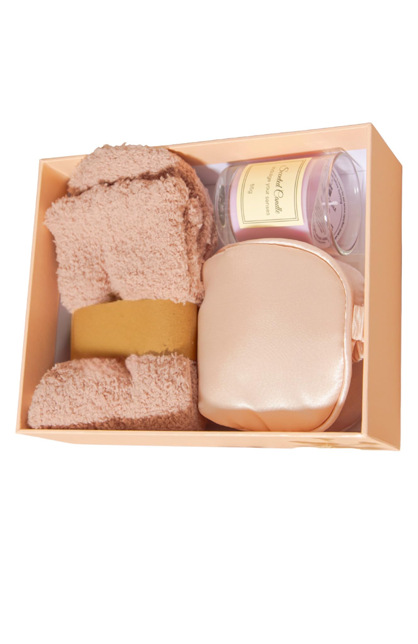 Spa Gift Set for Women – Self Care Gift Basket with Candle, Cozy Socks & Silk Eye Mask – Birthday/Mothers Day Gifts for Women, Stress Relief, Relaxation Gifts for Her, Mom, Wife