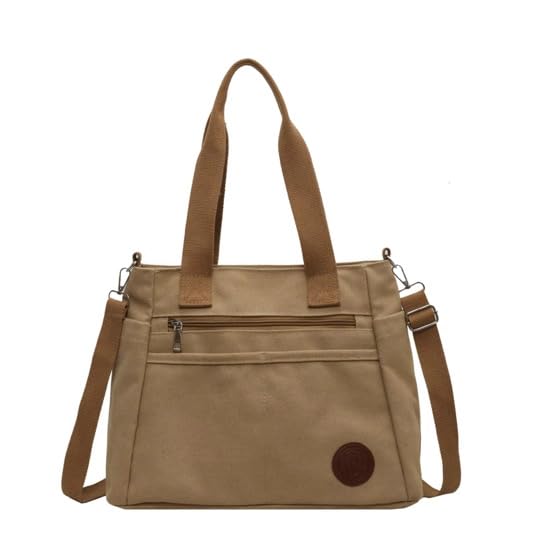 Women’s Canvas Tote Shoulder Bag with Crossbody Strap